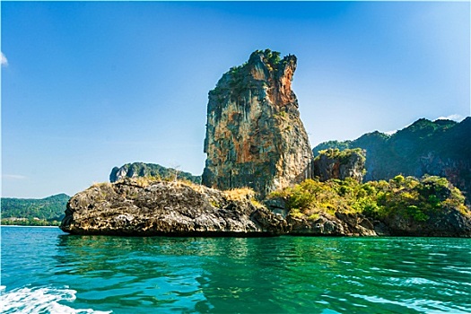 石头,岛屿,绿海,泰国