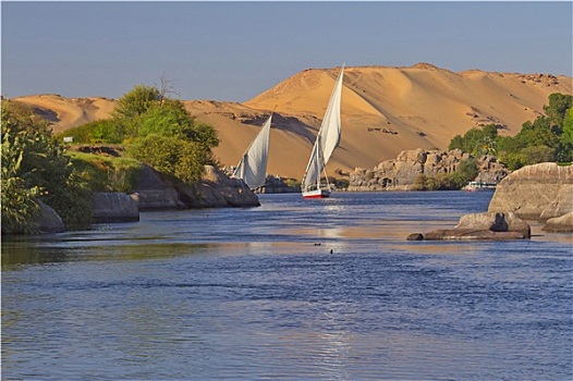 航行,尼罗河,靠近,阿斯旺,埃及