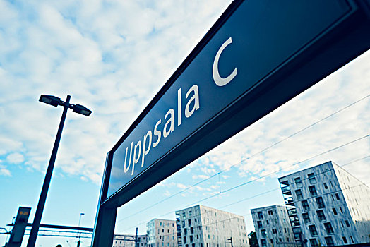 标识,火车站,站台,乌普萨拉,瑞典