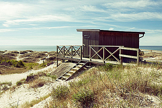 小屋,海滩