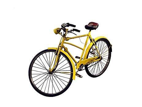 老,黄色,自行车