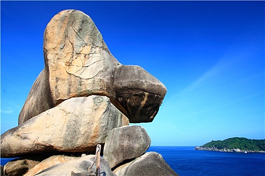 航行,石头,西米兰,泰国