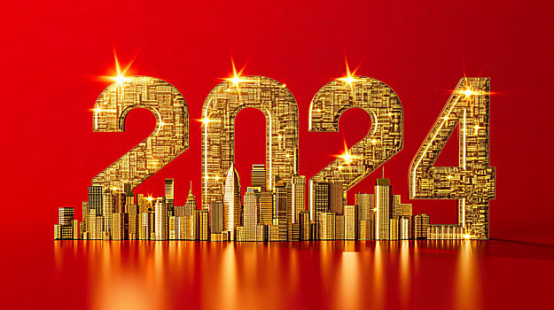 2024,金色,城市