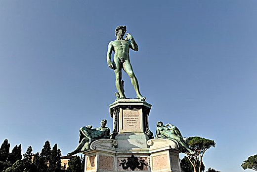 大卫像,青铜,仿制,米开朗基罗,佛罗伦萨,托斯卡纳,意大利,欧洲