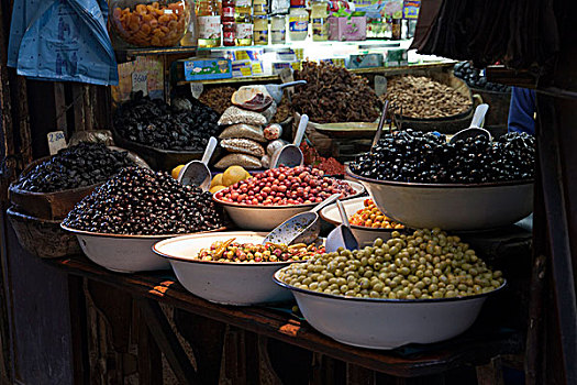 货摊,橄榄,麦地那,历史,城镇中心,摩洛哥,非洲