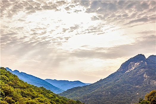 山,风景,阴天,阳光,韩国