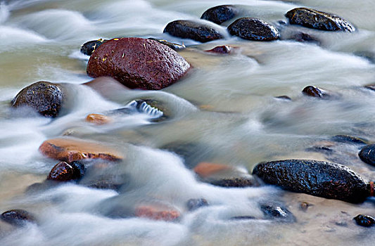 大阶梯-埃斯卡兰特国家保护区,犹他,美国,玄武岩,砂岩,漂石,河