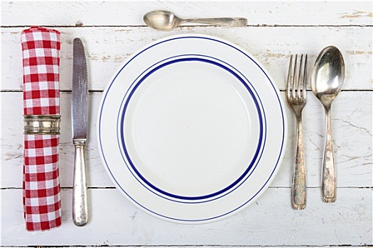 盘子,银质餐具,老,桌子