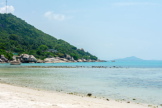 水晶,湾,银,海滩,风景