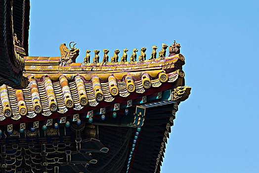 北京故宫宫殿屋檐角
