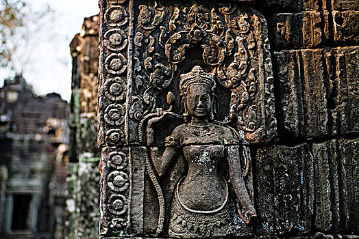 柬埔寨暹粒吴哥窟石刻