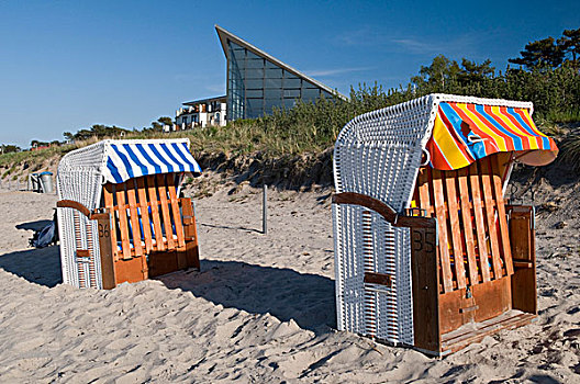 海滩,椅子,正面,波罗的海,胜地,吕根岛,梅克伦堡前波莫瑞州,德国,欧洲