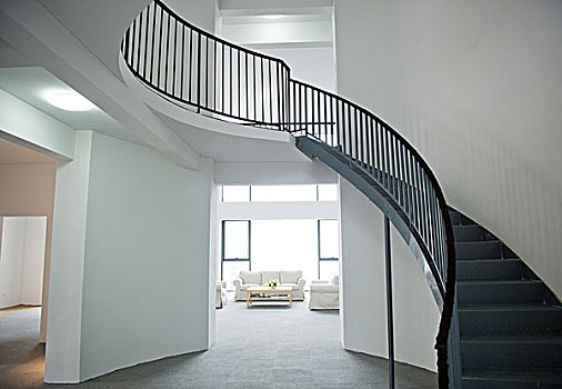 现代,室内,大厅,楼梯