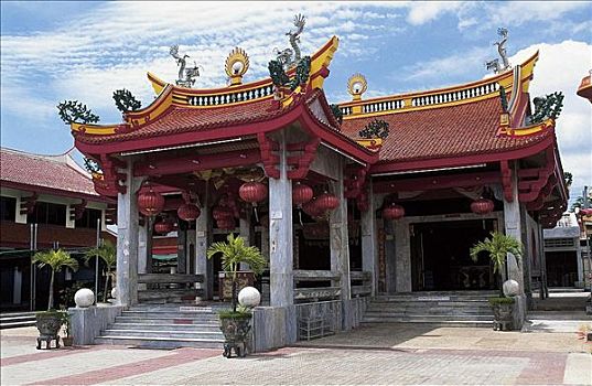 亚洲,泰国,普吉岛,中国寺庙,庙宇