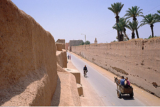 人,途中,玛拉喀什,摩洛哥