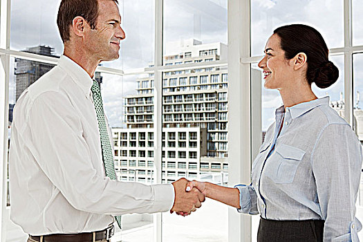 商务人士,职业女性,握手,办公室