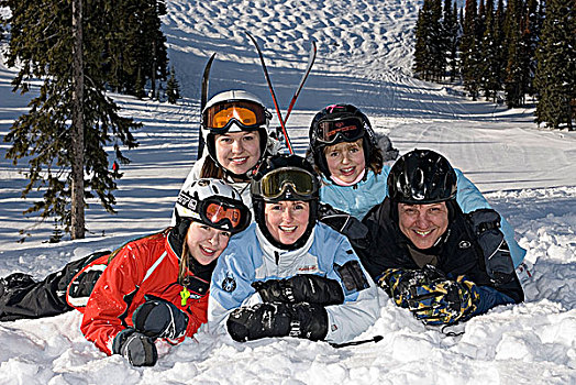 家庭,休息,太阳,顶峰,滑雪胜地,靠近,不列颠哥伦比亚省,加拿大