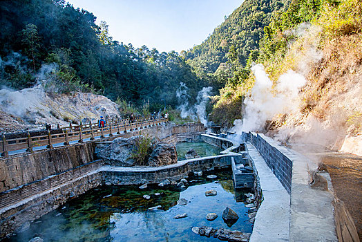 云南省腾冲热海风景区地热温泉喷气孔