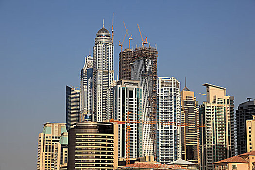 高层建筑,建筑,迪拜,码头,阿联酋