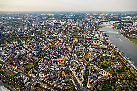 科隆,科隆大教堂,老城,莱茵河,俯视,莱茵兰,北莱茵威斯特伐利亚,德国