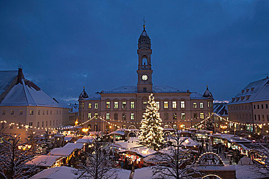 圣诞节,市场,正面,城市,萨克森,德国,欧洲