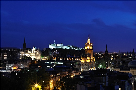 风景,爱丁堡城堡,夜晚