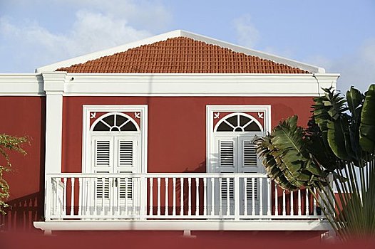 彩色,政府建筑,奥拉涅斯塔德,阿鲁巴,加勒比海