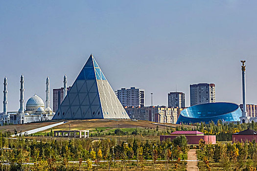 哈萨克斯坦,阿斯塔纳,城市,新,行政,宫殿,金字塔,区域