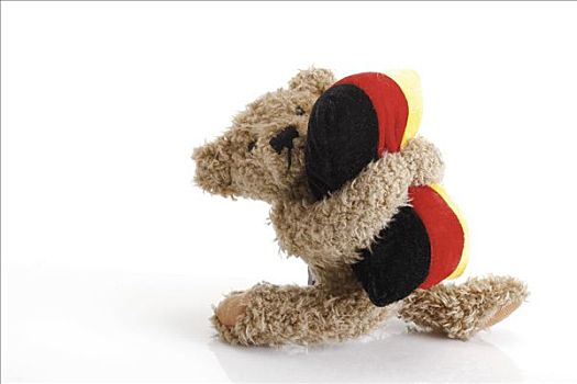 小,泰迪熊,搂抱,枕头,德国,彩色