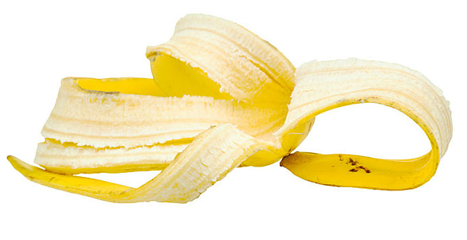 黄色,香蕉皮,隔绝,白色背景