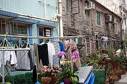 洗衣服,户外,住房,锡,新界,香港