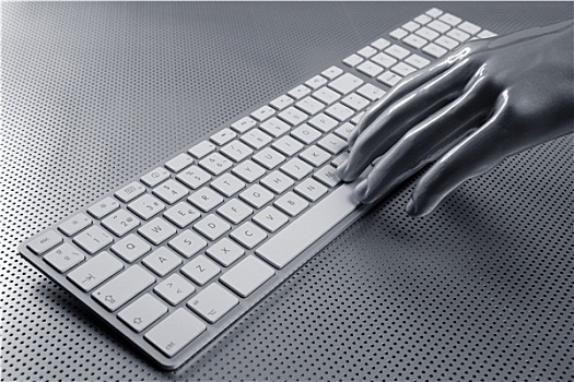电脑键盘,铝,银,手