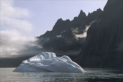 浮冰,南方,格陵兰,峡湾,夏末,基督教,声音