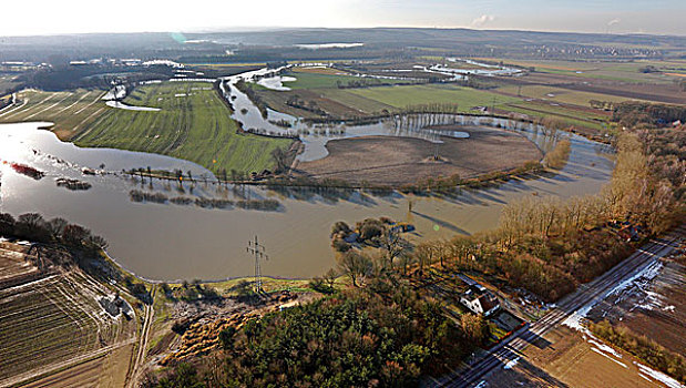 洪水,里皮河,看,北莱茵威斯特伐利亚,德国,欧洲