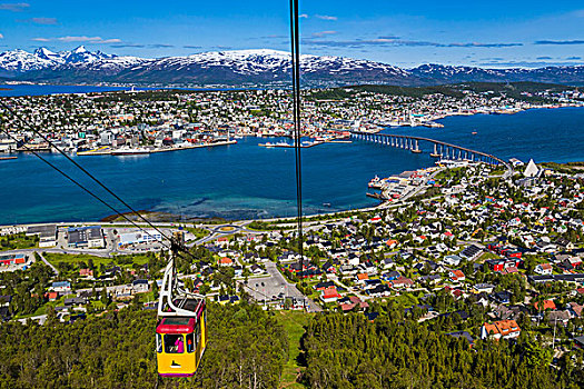 缆车,俯视,特罗姆瑟,特罗姆斯,挪威