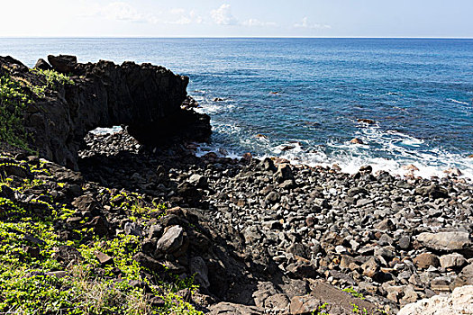 天然拱,海岸线,瓦胡岛,夏威夷,美国