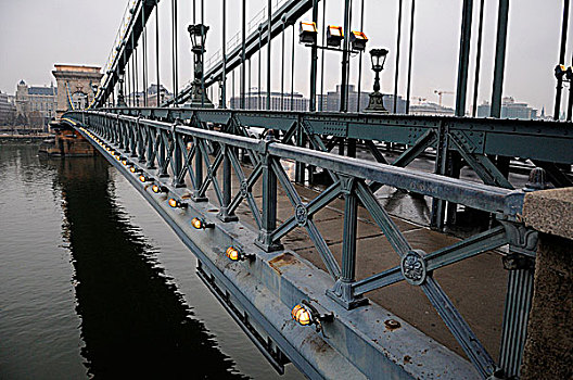 链索桥,上方,多瑙河,布达佩斯