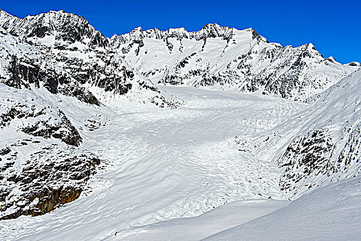风景,雪,冰河,伯尔尼阿尔卑斯山,瓦萊邦,瑞士,欧洲
