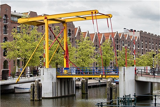 桥,房子,阿姆斯特丹
