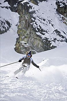 女人,滑雪,不列颠哥伦比亚省,加拿大