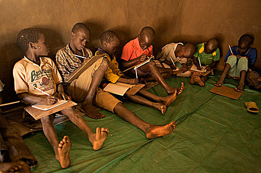 孩子,学习,社交,小学,打开,白天,乡村,许多,学校,战争,不安全,南,苏丹,十二月,2008年