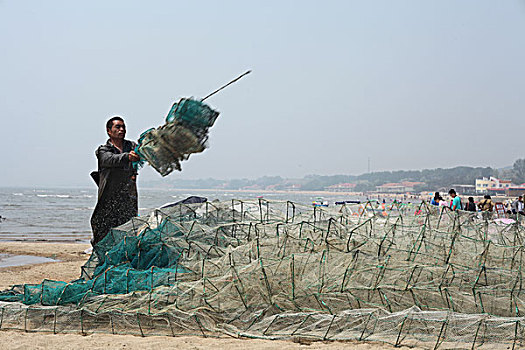 海边,大海,渔网,传说,码头,渔民,劳作