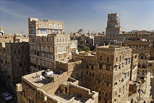 历史,老城,萨那,世界遗产,也门