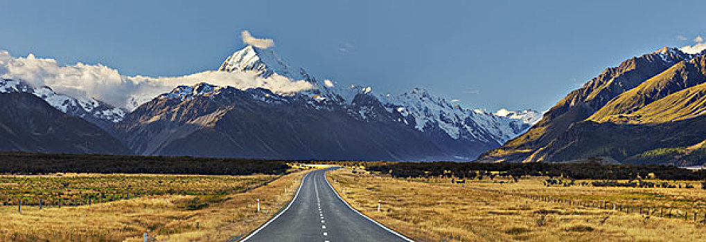 奥拉基,攀升,道路,烹饪,库克山国家公园,坎特伯雷,南岛,新西兰