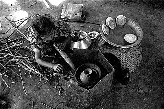 女孩,制作,传统,手工制作,蛋糕,市场,达卡,孟加拉