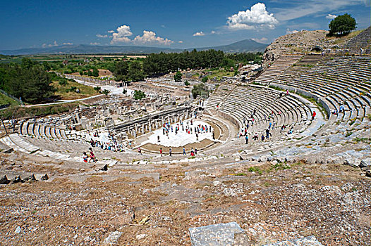 罗马剧场,老式,城市,以弗所,土耳其,西亚
