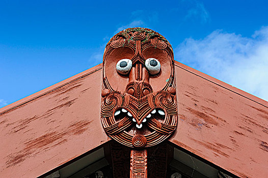 木头,雕刻,屋顶,蒂普亚,文化中心,北岛,新西兰