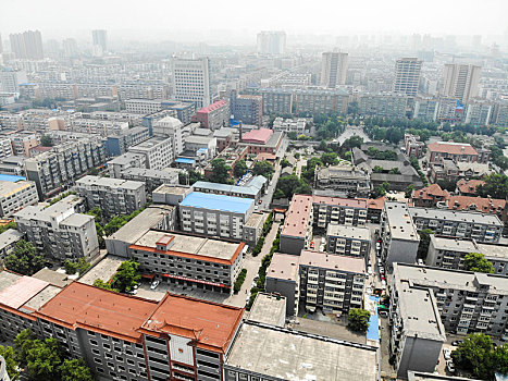 航拍辽宁省沈阳市沈河区大南街朝阳街南顺城路附近街景与城市风光