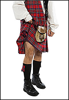 男人,衣服,苏格兰式短裙
