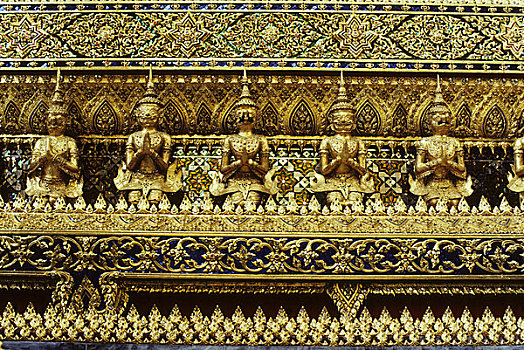 泰国,曼谷,大皇宫,镶嵌图案,特写,户外,建筑